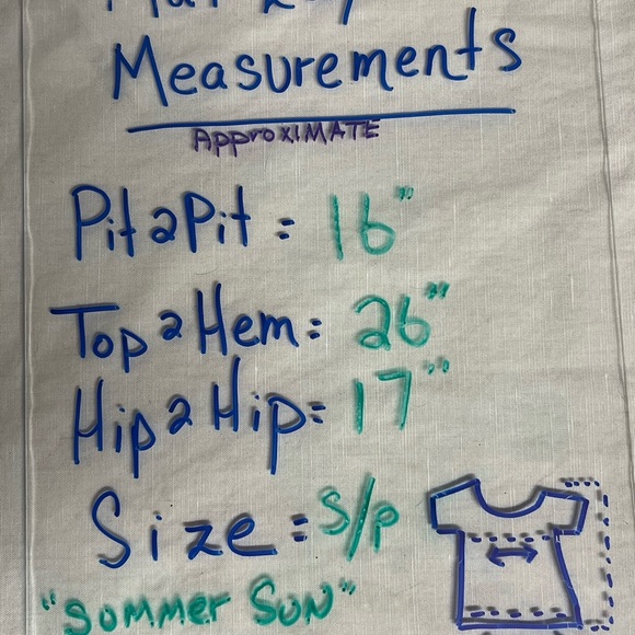 Express Graphic Cap Sleeve Tee in Black and Blue Summer Sun - Picture 5 of 5